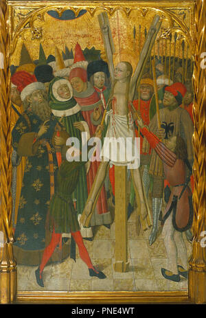 Martyrdom of Saint Eulalia. Date/Period: Ca. 1442-1445. Painting. Tempera and gold leaf on wood. Height: 1,323 mm (52.08 in); Width: 932 mm (36.69 in). Author: BERNAT MARTORELL. Martorell, Bernat, the Elder. Stock Photo