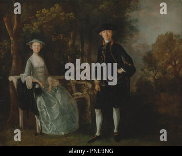 Lady Lloyd and Her Son, Richard Savage Lloyd, of Hintlesham Hall, Suffolk. Date/Period: Between 1745 and 1746. Painting. Oil on canvas. Height: 635 mm (25 in); Width: 762 mm (30 in). Author: Thomas Gainsborough. Stock Photo