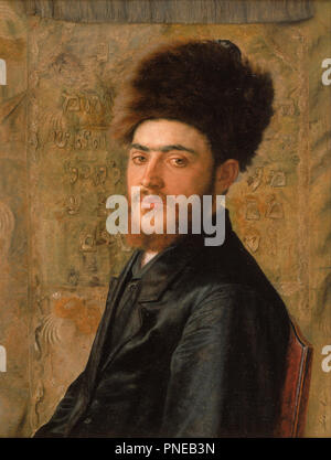 Man With Fur Hat. Date/Period: Ca. 1910. Painting. Oil on panel oil on panel. Height: 410 mm (16.14 in); Width: 310 mm (12.20 in). Author: ISIDOR KAUFMANN. Stock Photo