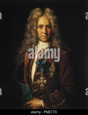 Portrait of Count G.I.Golovkin. Date/Period: 1720s. Painting. Oil on canvas. Height: 90.9 cm (35.7 in); Width: 73.4 cm (28.8 in). Author: Ivan Nikitich Nikitin. Nikitin, Ivan Nikitich. Stock Photo