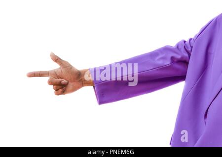finger hand Business man pointing sign man Concept on white background Stock Photo