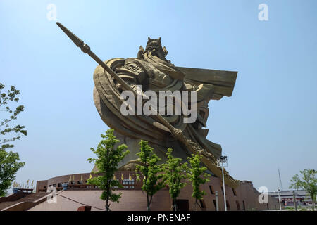 JINGZHOU, CHINA - Jun 7 2018: The biggest Guan Yu Statue. Guan Yu Temple. Travel in Jingzhou City. This temple famous for who love Three Kingdoms seri Stock Photo