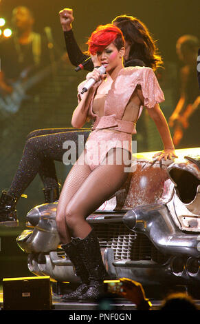 Rihanna performs in concert on her 