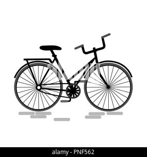 Bicycle illustration. Bike vector icon. Grey and blacvk palette Stock Vector