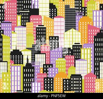 City downtown skyscrapers vector landscape Stock Vector Image & Art - Alamy