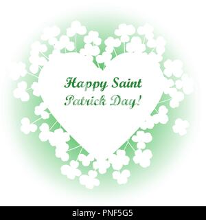 Happy st patricks day heart on white Royalty Free Vector