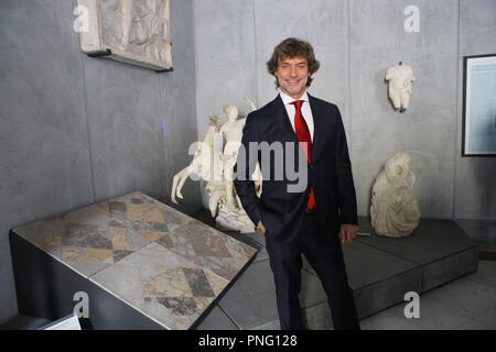 *** Local Caption *** Naples National Archaeological Museum Press Conference Tonight in Pompei led by Alberto Angela.In the photo Alberto Angela Stock Photo