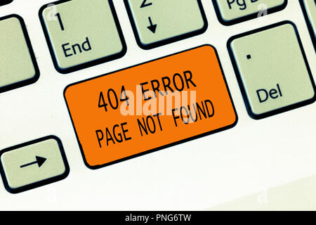 Conceptual hand writing showing 404 Error Page Not Found. Business photo text Webpage on Server has been Removed or Moved. Stock Photo