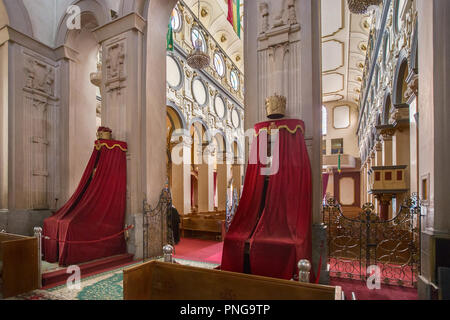 Interior, Holy Trinity Cathedral, known in Amharic as Kidist Selassie, Ethiopian Orthodox Tewahedo Church, resting place for  Emperor Haile Selassie Stock Photo