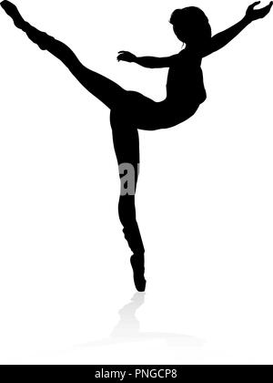 Silhouette Ballet Dancer Stock Vector