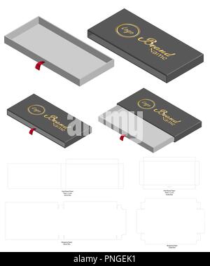 Rigid Sleeve box die cut mock up template vector Stock Vector