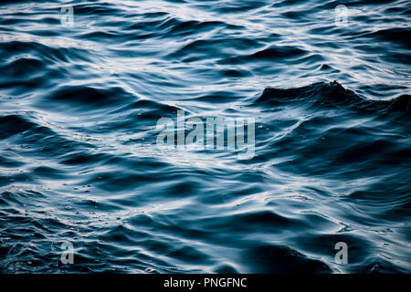 Detail of wavy deep sea water in tension before the storm Stock Photo