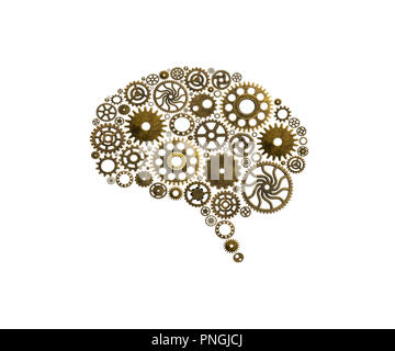 Brain build out of cogs Innovation with ideas and concepts Stock Photo