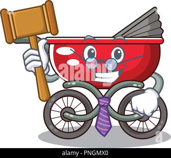 Judge modern baby stroller isolated against mascot Stock Vector