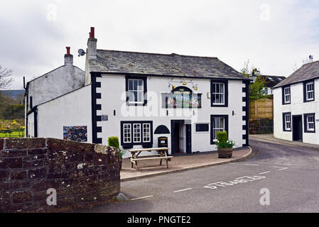 Inn sign, The Fox and Hounds. Ennerdale Bridge, Lake District National ...