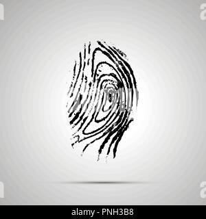 Detailed human fingerprint, simple black icon Stock Vector