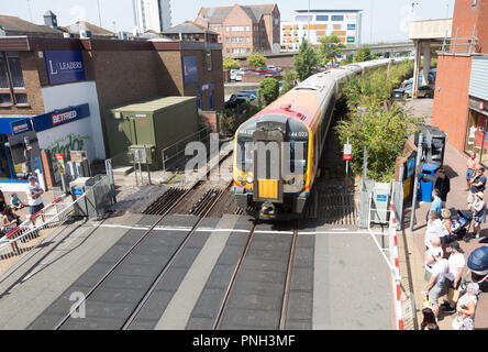 South West Trains Class 444 Siemens Desiro train, Poole, Dorset, England, UK Stock Photo