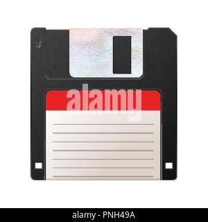 Realistic floppy-disk, retro object on white Stock Vector