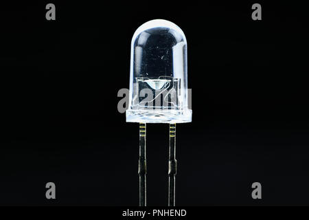Close-up of light-emitting diode (LED) on black background (macro) Stock Photo