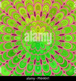 Abstract digital flower mandala art background - vector circular pattern Stock Vector