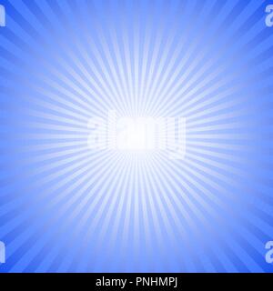 Blue gradient abstract star burst background - hypnotic vector graphic Stock Vector