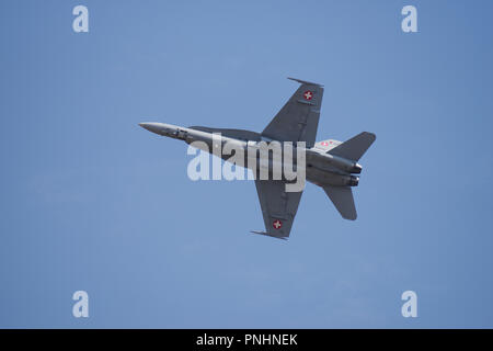 Swiss Air Force Mc Donnell Douglas F/A-18C Hornet at RAF Fairford, RIAT, Stock Photo