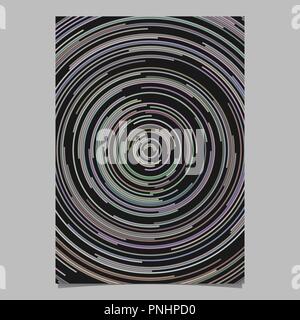 Colorful psychedelic abstract poster background template from concentric circular stripes Stock Vector