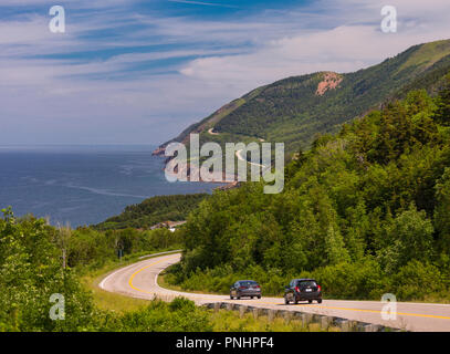 CAPE BRETON, NOVA SCOTIA, CANADA - Cabot Trail scenic highway and coast, Cape Breton Highlands National Park. Stock Photo