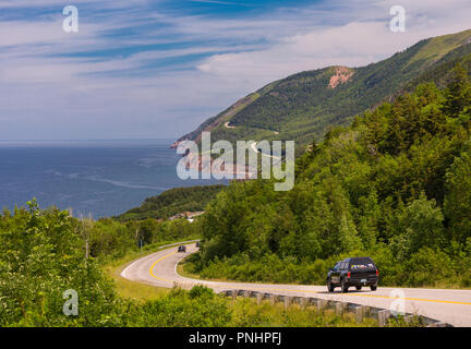 CAPE BRETON, NOVA SCOTIA, CANADA - Cabot Trail scenic highway and coast, Cape Breton Highlands National Park. Stock Photo