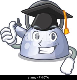 Graduation steel whistling kettle character to make drink Stock Vector