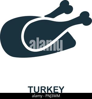 Turkey icon. Monochrome style design. UI. Pixel perfect simple pictogram turkey icon. Web design, apps, software, print usage. Stock Vector