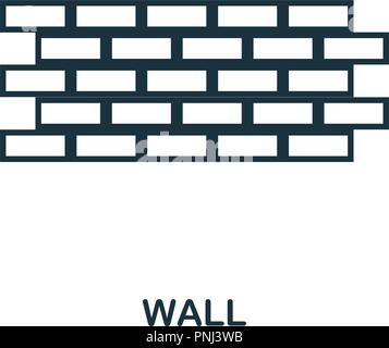 Wall icon. Monochrome style design. UI. Pixel perfect simple pictogram wall icon. Web design, apps, software, print usage. Stock Vector