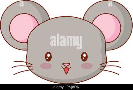 cute face mouse cartoon animal vector illustration Stock Vector