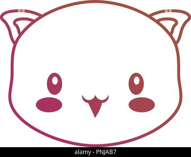 cute face piggy cartoon animal vector illustration neon Stock Vector