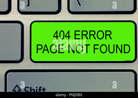 Conceptual hand writing showing 404 Error Page Not Found. Business photo text Webpage on Server has been Removed or Moved. Stock Photo