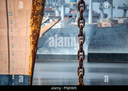 Decommissioned Navy ships, sometimes called the 'mothball fleet', in Philadelphia, PA. Stock Photo