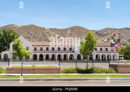 Caliente Nevada Train Station depot in Lincoln County Nevada Stock Photo