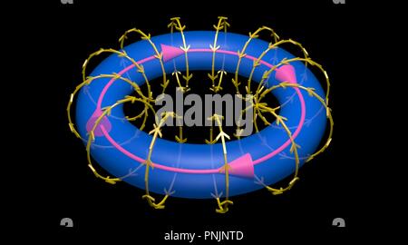 Fusion reactor toroidal magnetic fields. Fusion energy. 3d render Stock ...