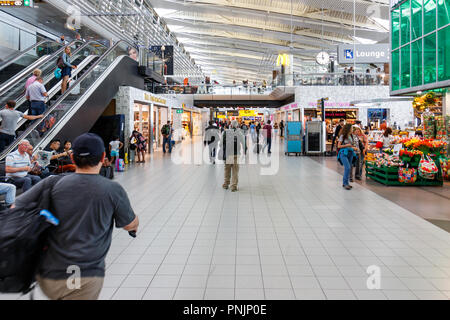 Amsterdam, Netherlands - June 01, 2018: Inside Amsterdam Schiphol Airport Stock Photo