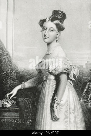 Princess Victoria, aged 16, future Queen Victoria as a young girl.  Later to be Queen of the United Kingdom of Great Britain and Ireland, and Empress of India Stock Photo