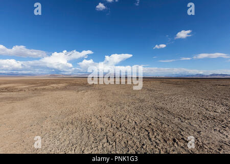 Soda Dry Lake in the middle of the Mojave Desert near Baker California. Stock Photo