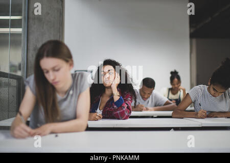 High school students in an exam Stock Photo