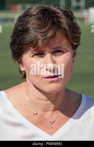 First appearance of Roxana Maracineanu, former swimming champion and newly promoted Minister of Sports, Villeurbanne, France Stock Photo