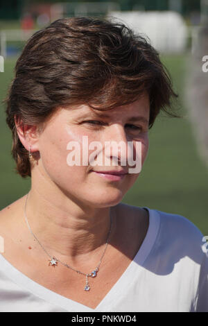 First appearance of Roxana Maracineanu, former swimming champion and newly promoted Minister of Sports, Villeurbanne, France Stock Photo