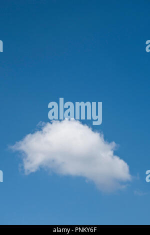 single cumulus white cloud on a blue sky Stock Photo