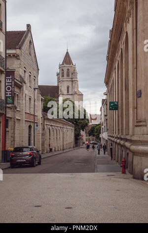 DIJON, FRANCE - AUGUST 10, 2017: Old Town of Dijon, France. The city is the capital of the Burgundy region Stock Photo