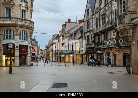 DIJON, FRANCE - AUGUST 10, 2017: Old Town of Dijon, France. The city is the capital of the Burgundy region Stock Photo