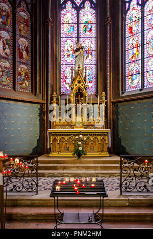 DIJON, FRANCE - AUGUST 10, 2017: Interior of Cathedral of Saint Benigne in Dijon France Stock Photo