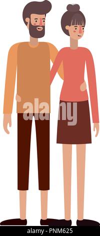 couple avatar characters icons Stock Vector