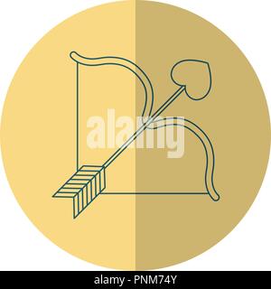 cupid bow arrow love symbol vector illustration Stock Vector